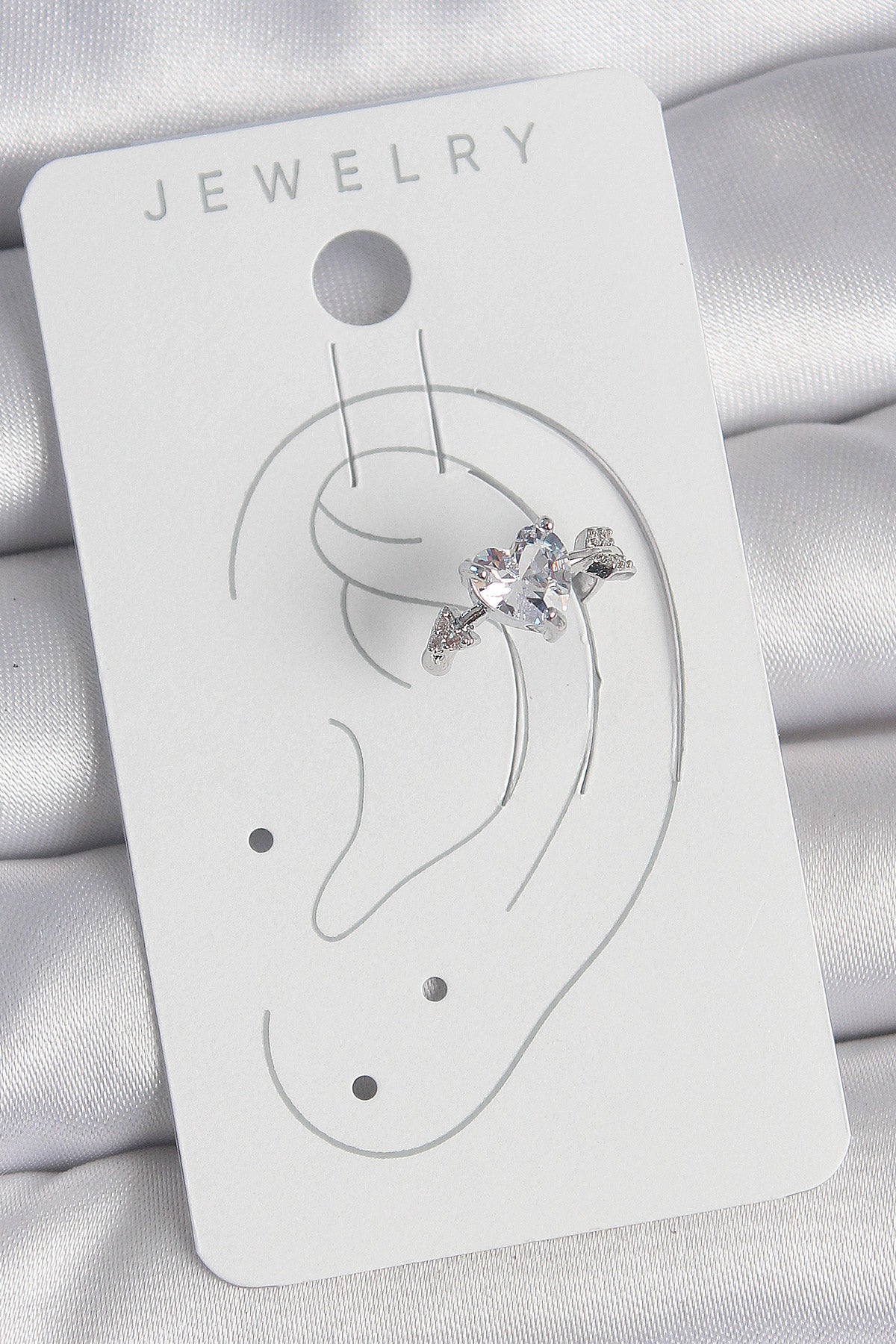 Brass Silver Color Zircon Stone Star Model Women's Cartilage Earrings