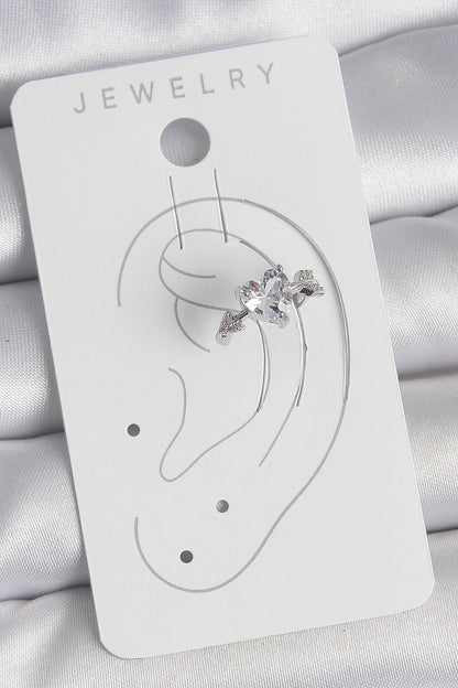 Brass Silver Color Zircon Stone Star Model Women's Cartilage Earrings