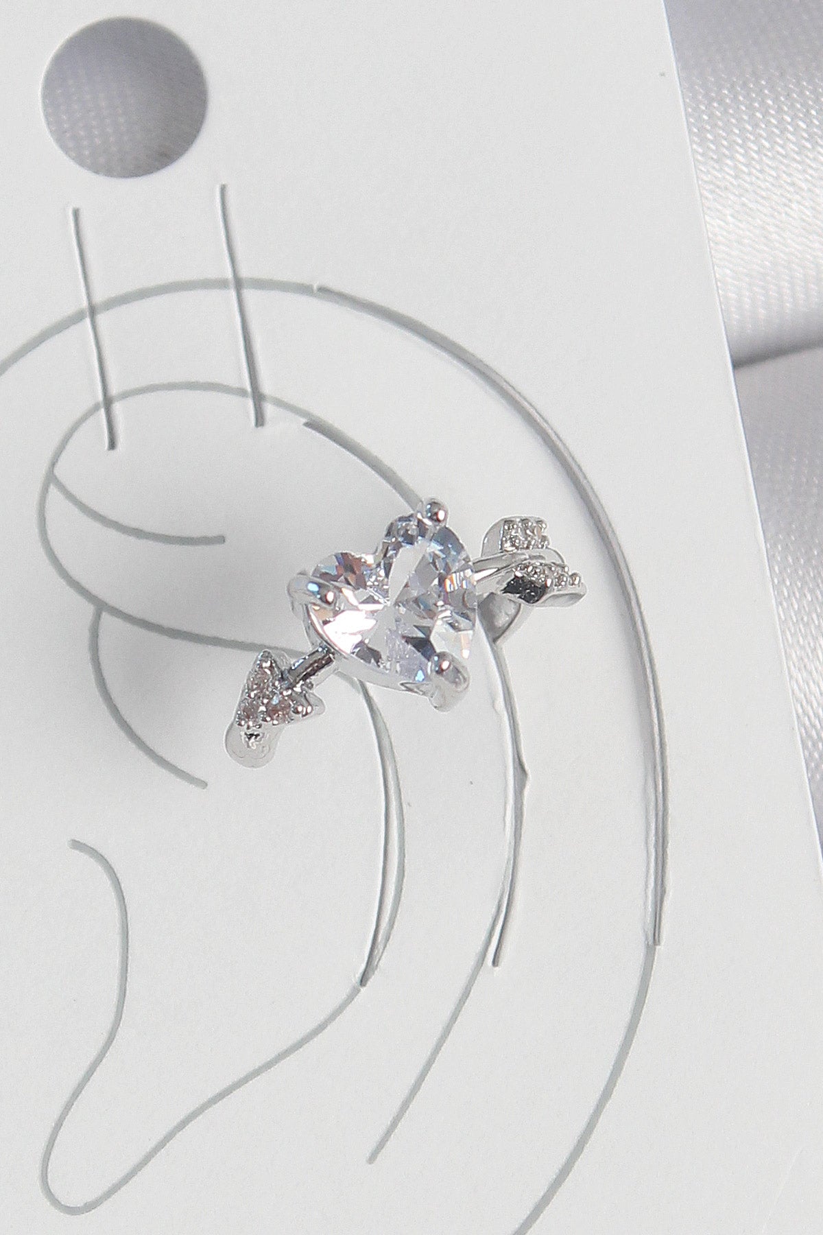 Brass Silver Color Zircon Stone Star Model Women's Cartilage Earrings