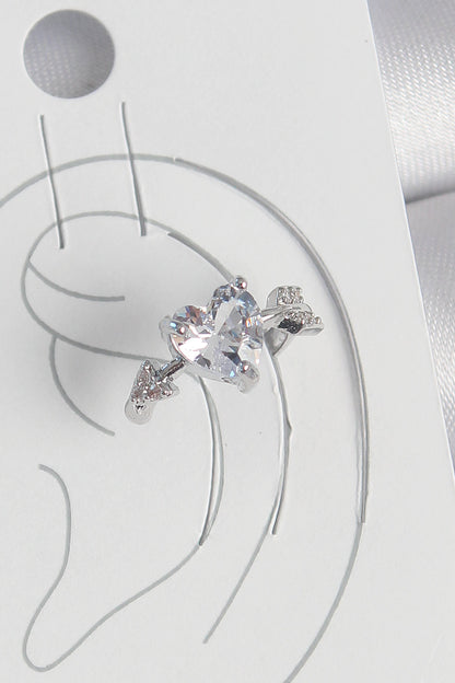 Brass Silver Color Zircon Stone Star Model Women's Cartilage Earrings