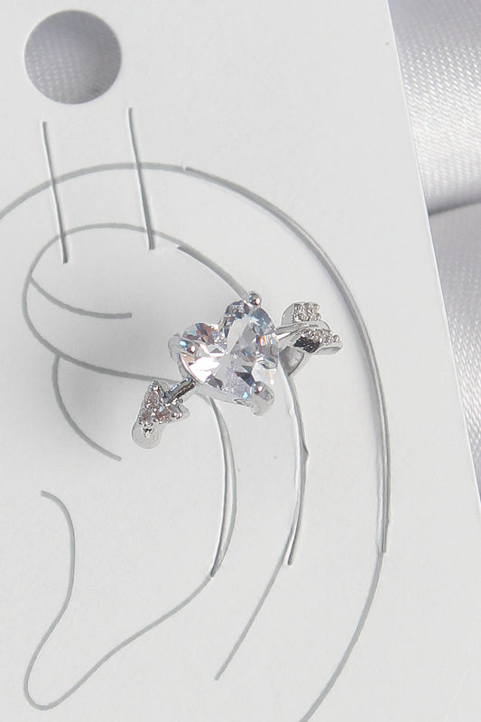 Brass Silver Color Zircon Stone Star Model Women's Cartilage Earrings