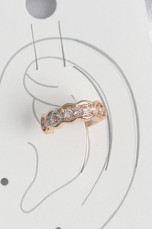 Brass Gold Color Zircon Stone Women's Cartilage Earrings