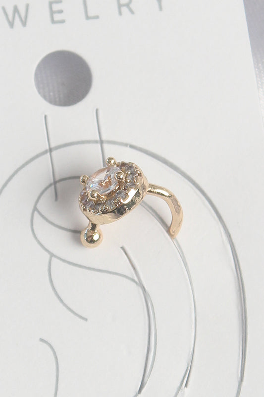 Brass Gold Color Zircon Stone Women's Cartilage Earrings