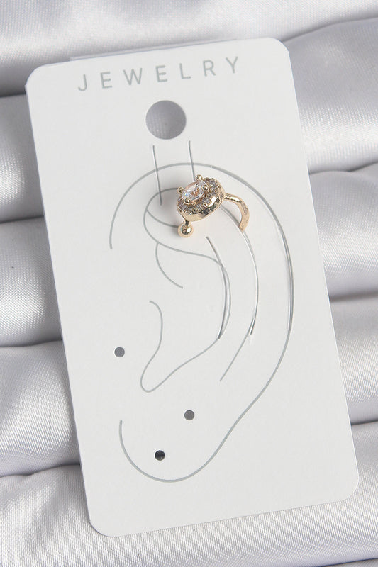 Brass Gold Color Zircon Stone Women's Cartilage Earrings
