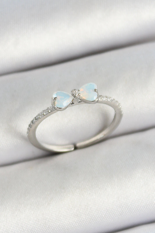 Pirinç Fiyonk Figürlü Zirkon Taşlı Gümüş Renk Ayarlanabilir Kadın Yüzük