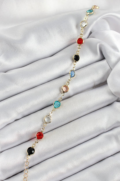 Brass Assorted Model Gold Color Zircon Stone Women's Bracelet