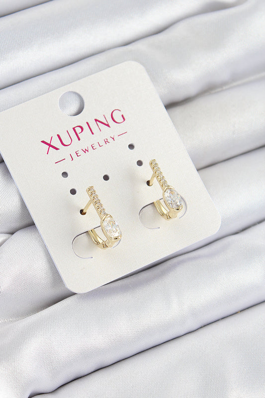 Xuping Zirkon Taşlı I Model Gold Renk Kadın Küpe