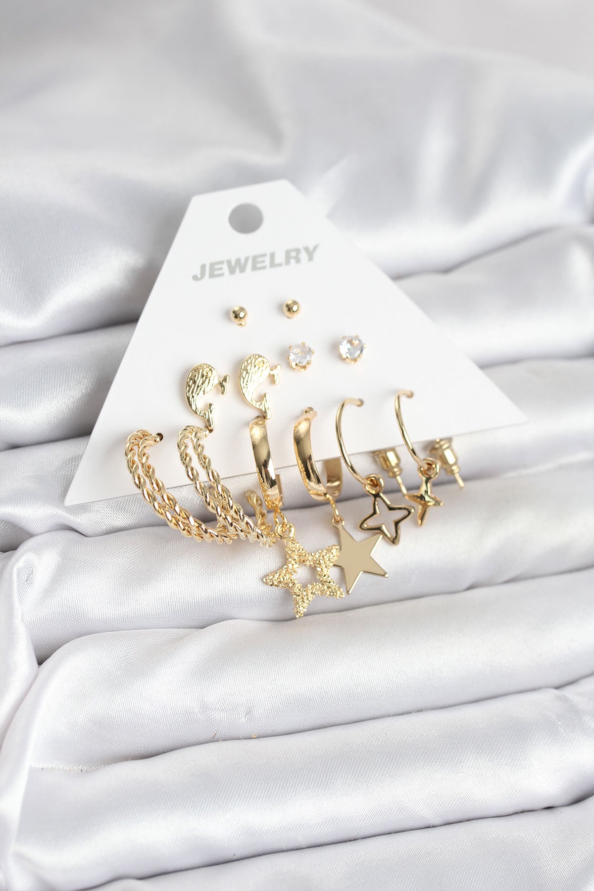 Gold-Tone Star 6-Pair Women's Earrings Set