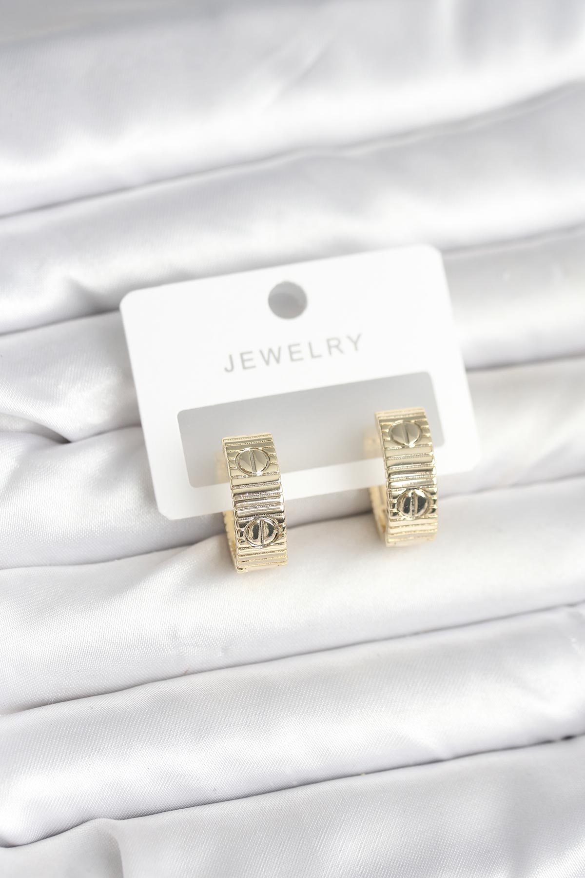 Brass Gold-Tone Women's Hoop Earrings