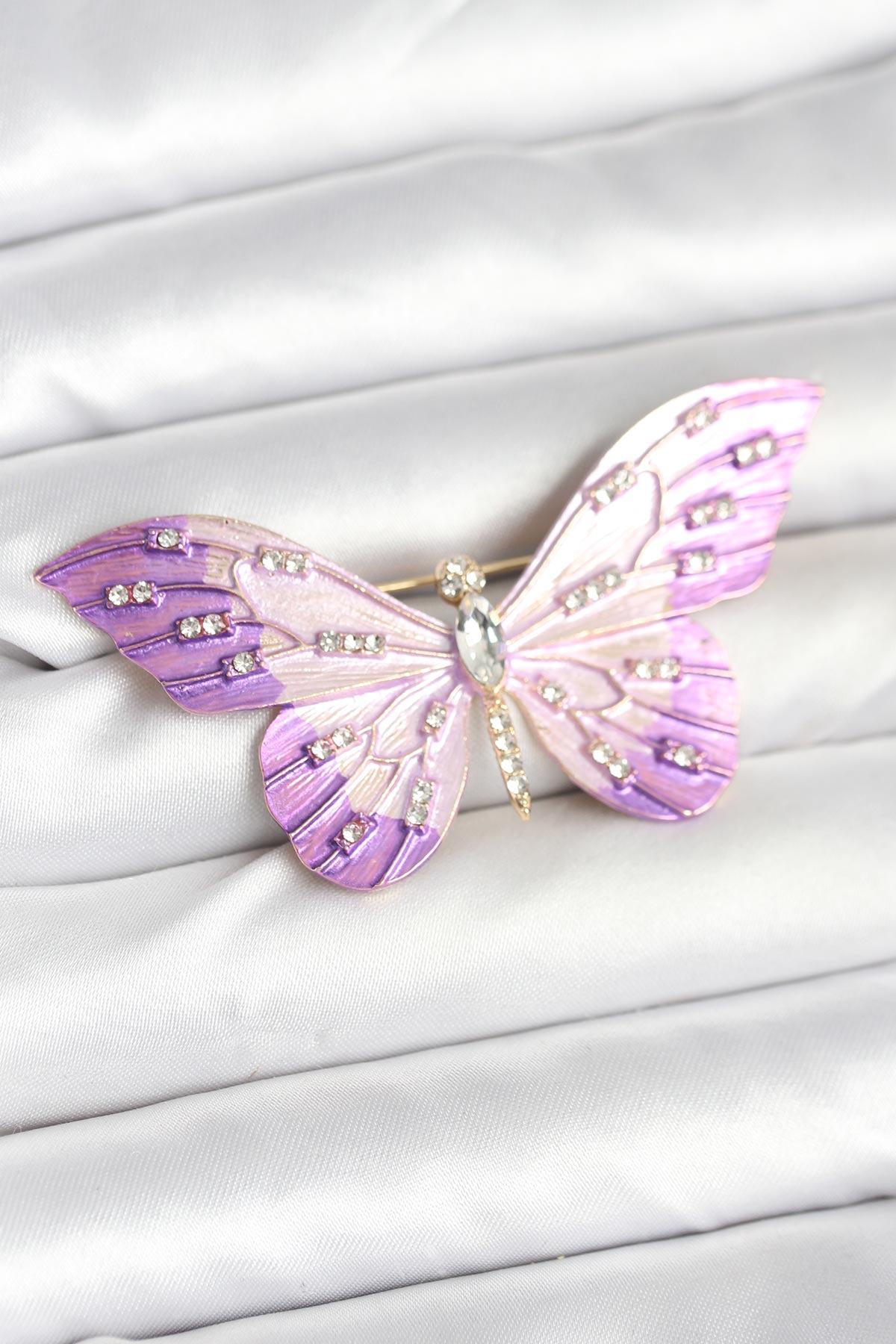Lilac Butterfly Brooch Pin