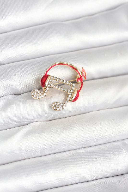 Music Note Headphones Brooch Pin