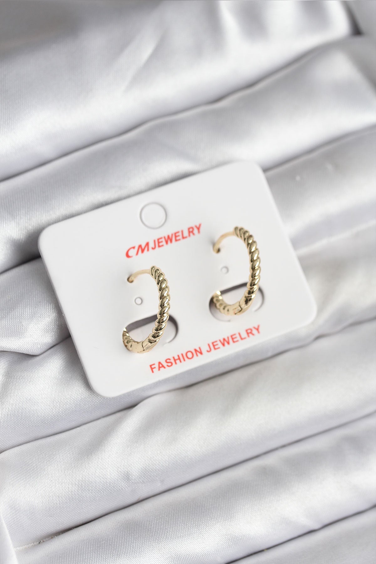 Gold-Tone Twisted Women's Hoop Earrings