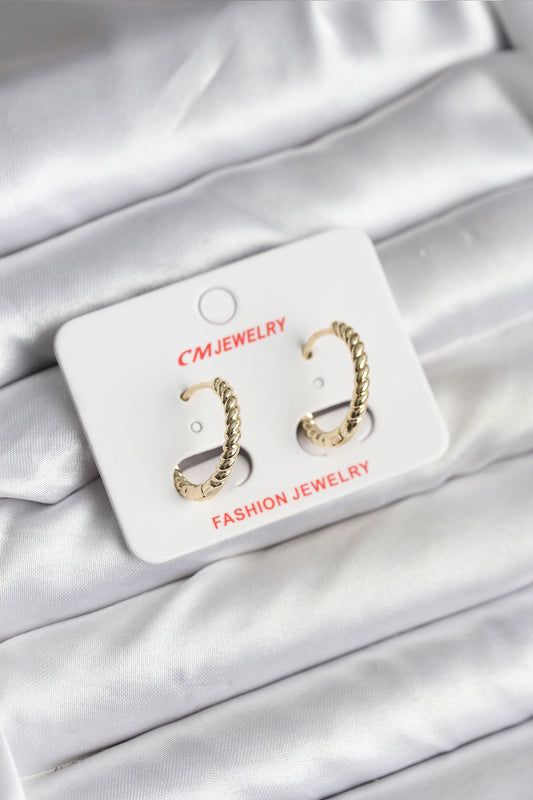 Gold-Tone Twisted Women's Hoop Earrings