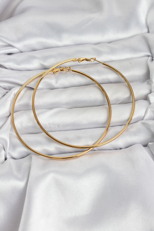 316L Stainless Steel Gold-Tone Hoop Earrings
