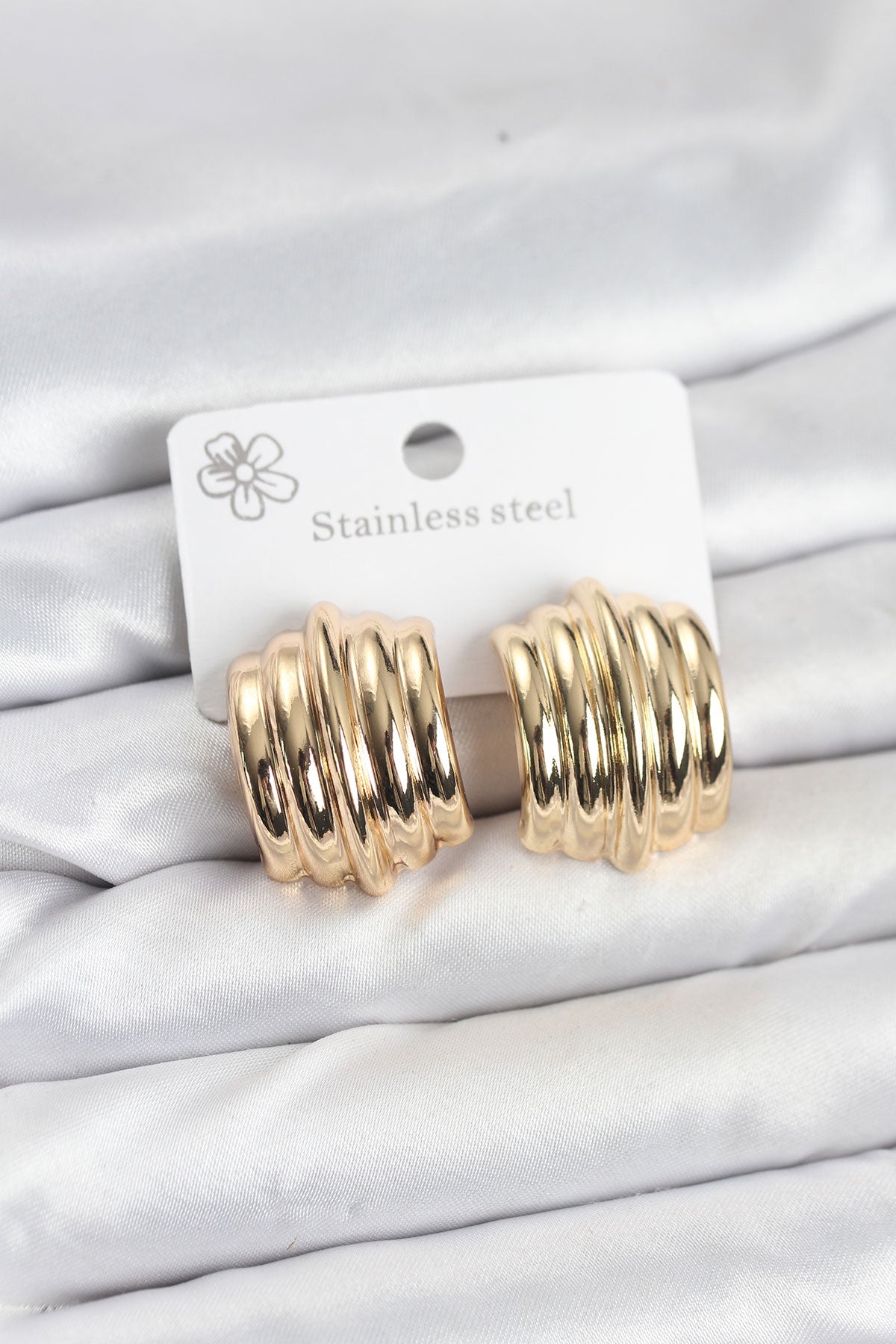 316L Stainless Steel Gold-Tone Vintage-Inspired Women's Earrings