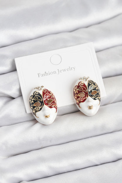Brass Mask Women's Earrings