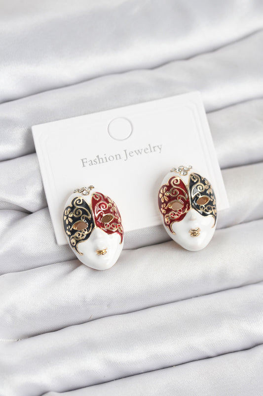 Brass Mask Women's Earrings