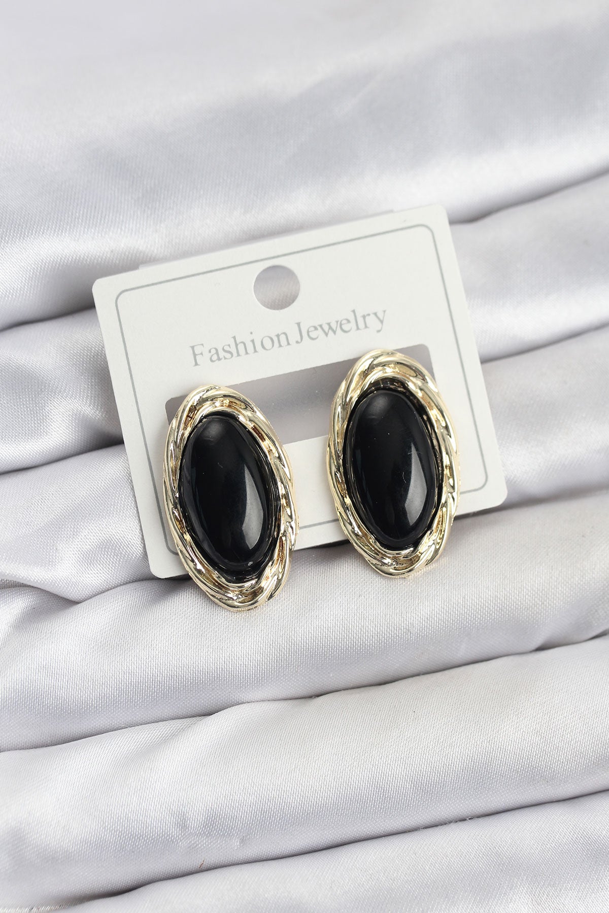 Black Almond Vintage-Inspired Women's Earrings
