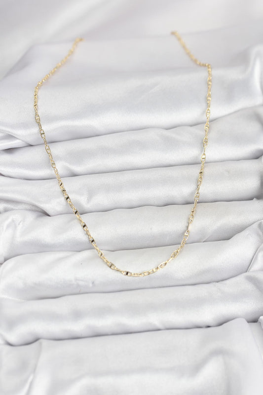 CM 14K Gold Renk Pirinç Gemi Zinciri Model Kadın Kolye