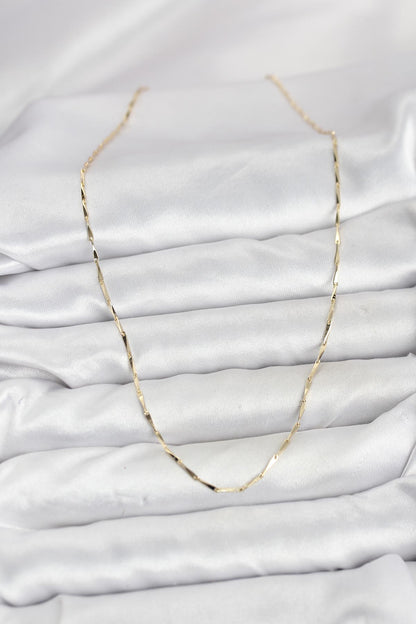 CM 14K Gold Renk İnce Kesim Çubuk Model Zincir Kadın Kolye