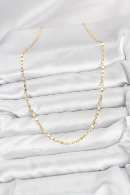 CM 14K Gold Renk Lazer İnce Zincirli Kadın Kolye