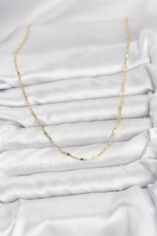 CM 14K Gold Renk Pirinç Ataç Zincir 60 cm Kadın Kolye
