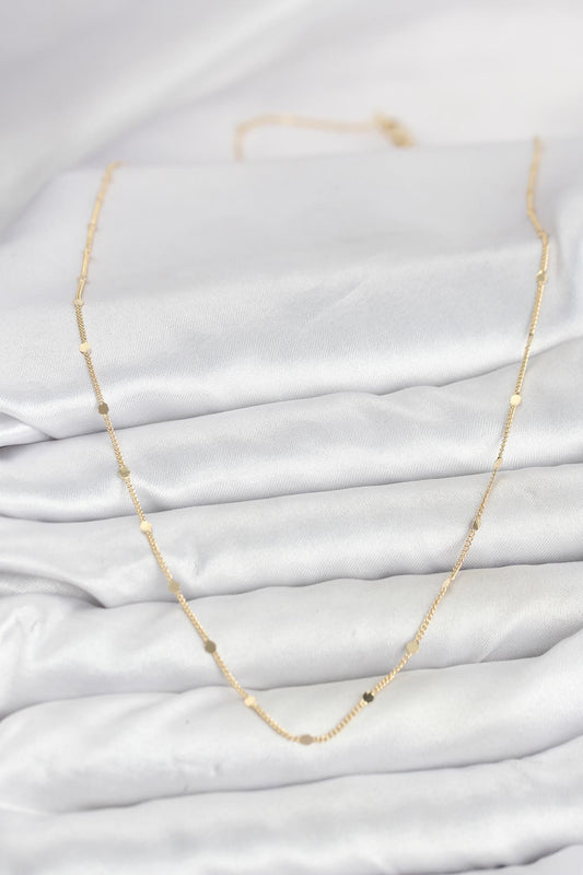 CM 14K Gold Renk Ezme Pul Model 60 cm Kadın Kolye