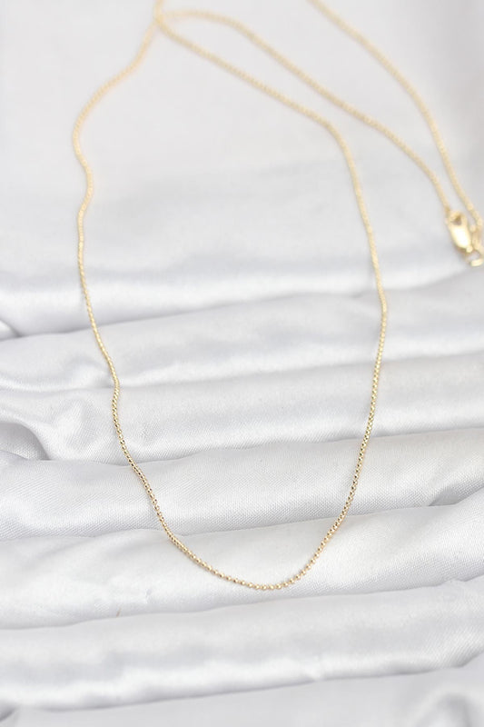 CM 14K Gold Renk İnce Top Zincirli 60 cm Kadın Kolye