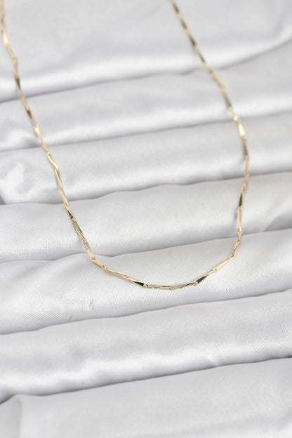 CM 14K Gold Renk Çubuk Kesme Zincir Model 60 cm Kadın Kolye
