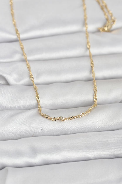 CM 14K Gold Renk Burgu Zincirli 60 cm Kadın Kolye