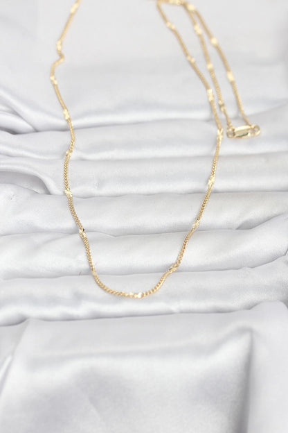 CM 14K Gold Renk Lazer Puntalı Model 60 cm Kadın Kolye