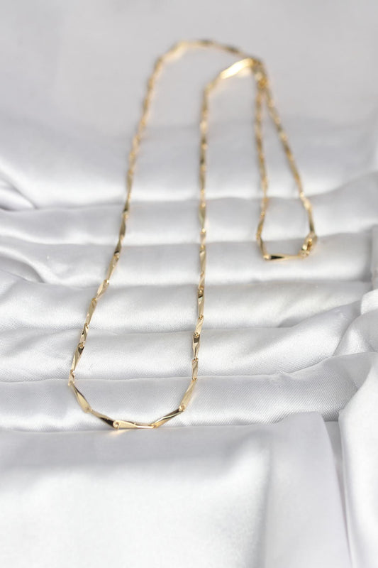 CM 14K Gold Renk Kesme Çubuk Zincirli Model 60 cm Kadın Kolye