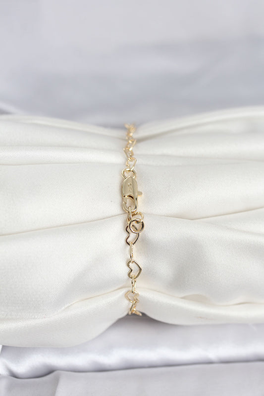 Gold-Tone Chain Heart Women's Bracelet