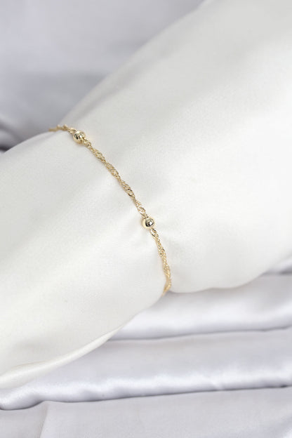Gold-Tone Twisted Ball Ball Women's Bracelet