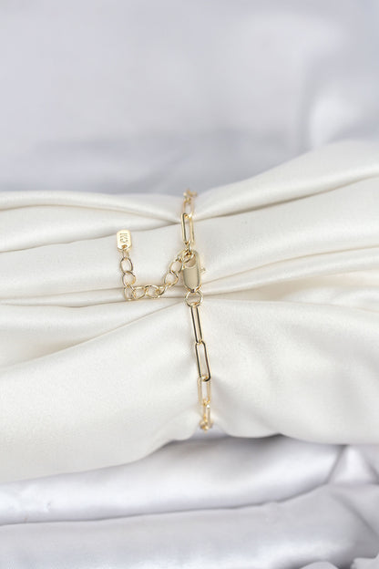 Gold-Tone Paperclip Chain Paperclip Women's Bracelet