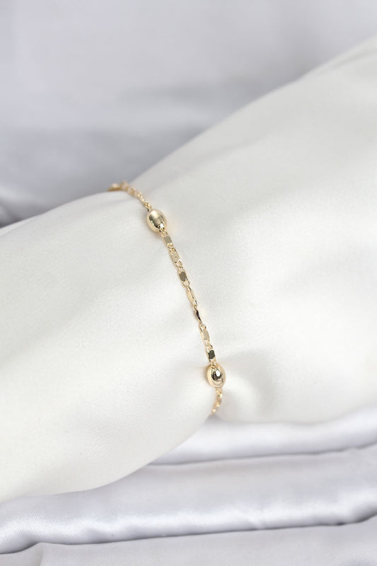 Gold-Tone Ball Teardrop Women's Bracelet