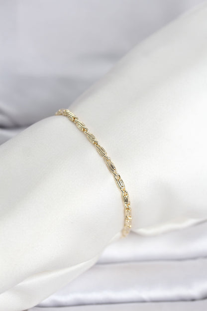 Gold-Tone Twisted Chain Women's Bracelet