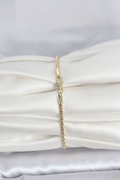 Gold-Tone Twisted Chain Rose Women's Bracelet