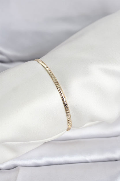 Gold-Tone Flat Chain Women's Bracelet