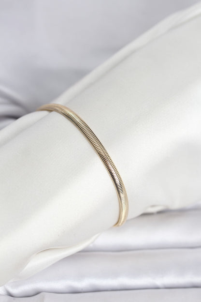 Gold-Tone Flat Snake Chain Snake Women's Bracelet