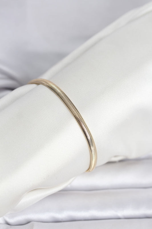 Gold-Tone Flat Snake Chain Snake Women's Bracelet
