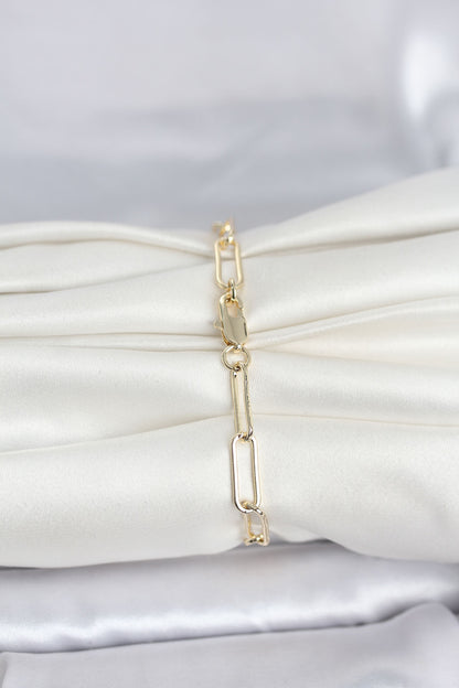 Gold-Tone Chunky Paperclip Chain Paperclip Women's Bracelet