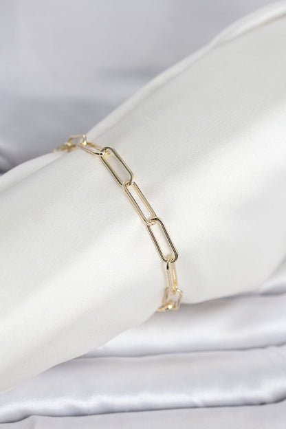Gold-Tone Chunky Paperclip Chain Paperclip Women's Bracelet