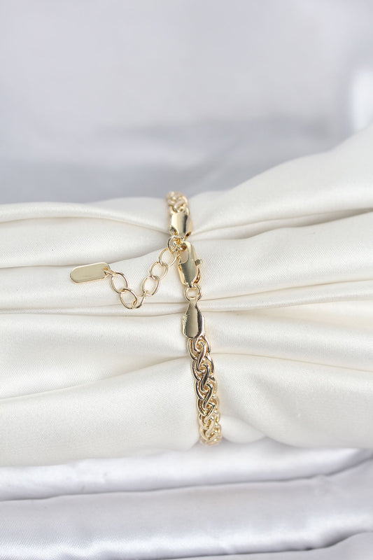 Gold-Tone Spiral Chain Women's Bracelet