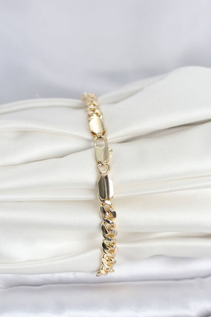 Gold-Tone Flat Chain Women's Bracelet