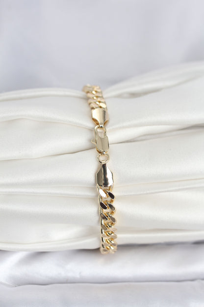 Gold-Tone Hammered Chunky Chain Women's Bracelet
