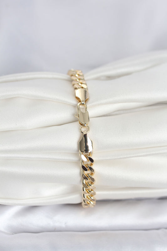 Gold-Tone Hammered Chunky Chain Women's Bracelet
