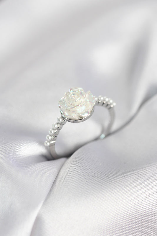 Silver-Tone Gül with Pearl Detail Women's Ring