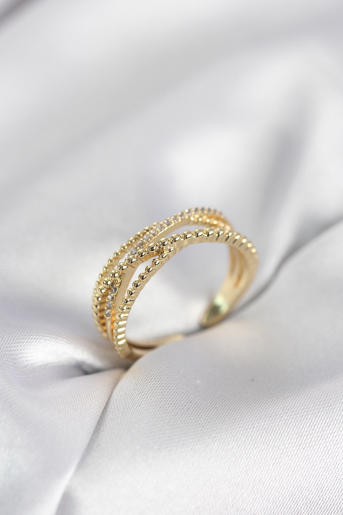 Gold-Tone Spiral Women's Ring