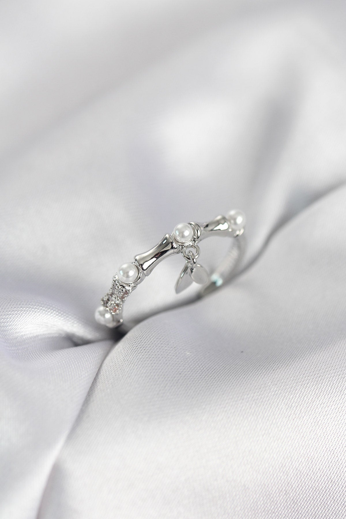 Silver-Tone Sallantılı Kemik Women's Ring